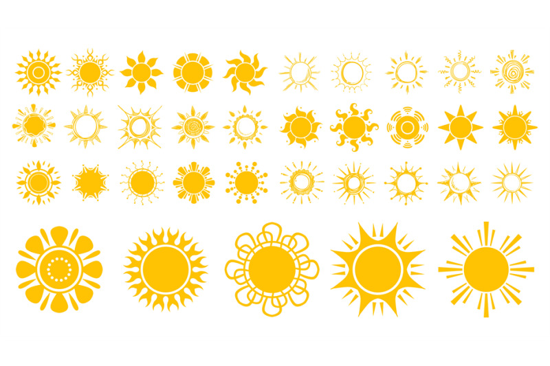 sun-icons-isolated-yellow-suns-flat-and-sketch-sunny-elements-sprin