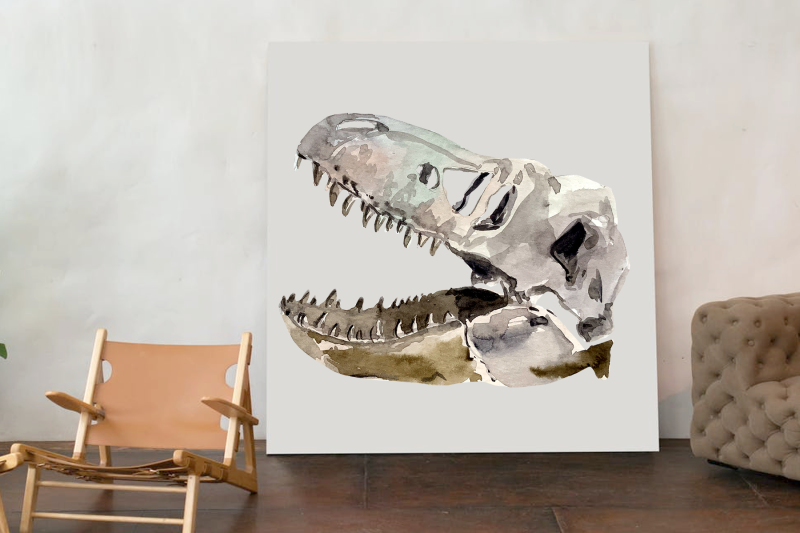 fossils-watercolor-clip-art-set