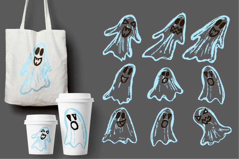 halloween-set-of-ghosts