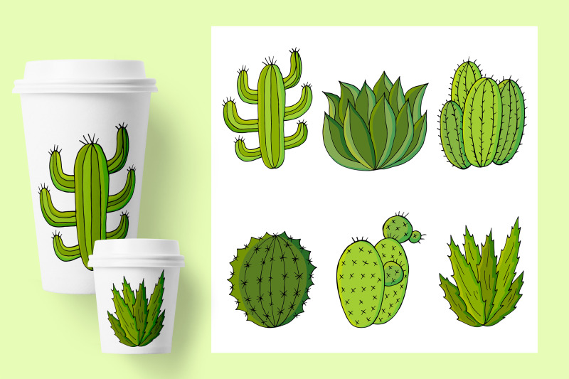 set-of-cartoon-images-of-cacti