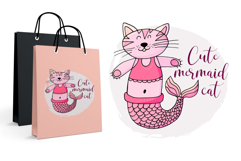 cat-mermaid-print-for-t-shirts