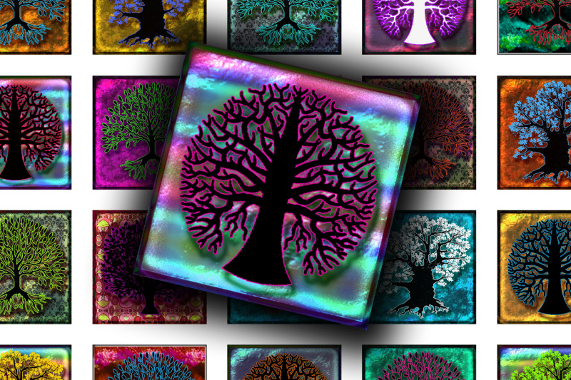 digital-collage-sheet-stylized-trees