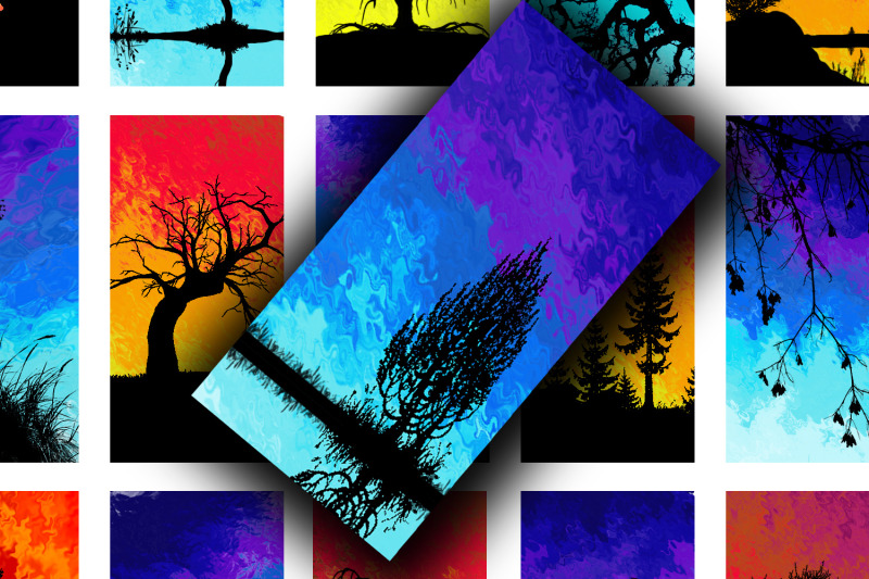 digital-collage-sheet-trees-and-sky