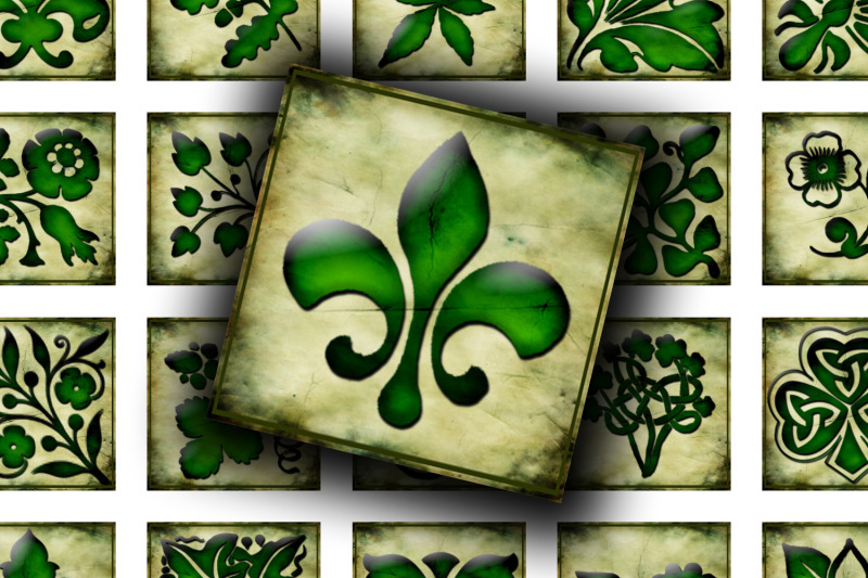 digital-collage-sheet-green-floral