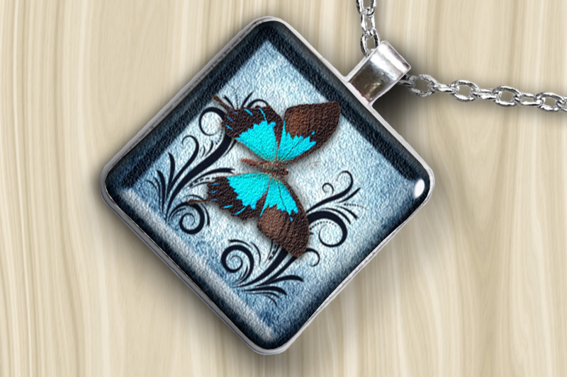 digital-collage-sheet-blue-butterfly