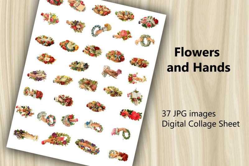 digital-collage-sheet-flowers-and-hands