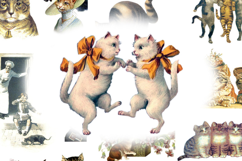 digital-collage-sheet-vintage-cats