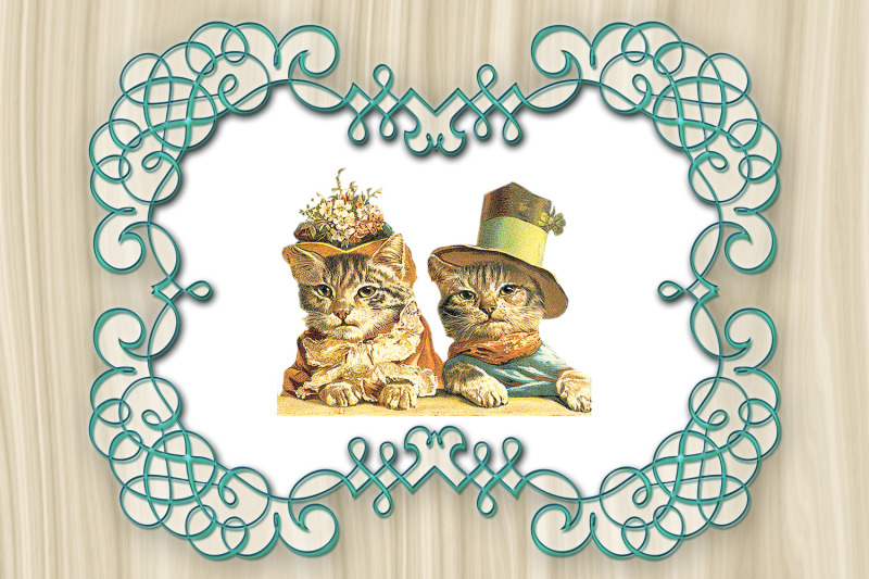 digital-collage-sheet-vintage-cats