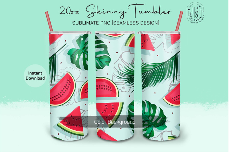 watermelon-fruit-20oz-tumbler-sublimation-wraps-and-palm