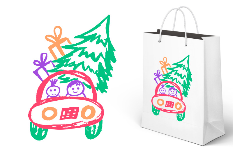 cute-childish-drawing-christmas-car-family