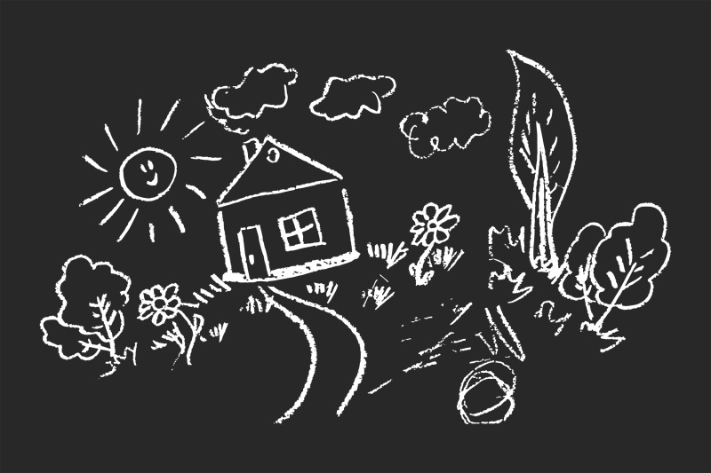 drawing-chalk-on-a-black-board-sweet-home