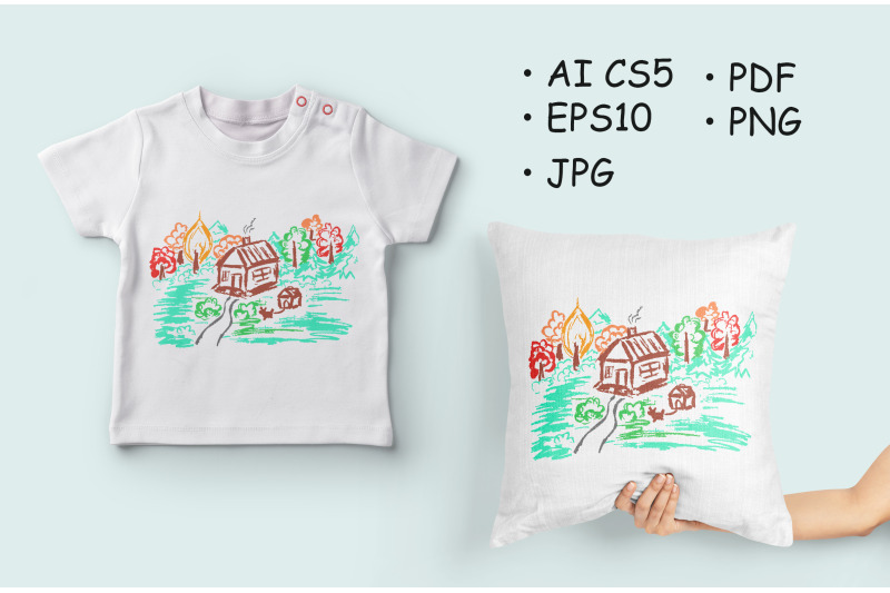 cute-children-039-s-drawing-autumn-landscape