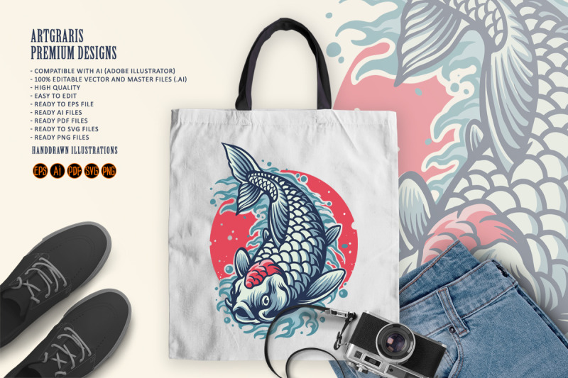 koi-fish-japan-logo-mascot-illustrations