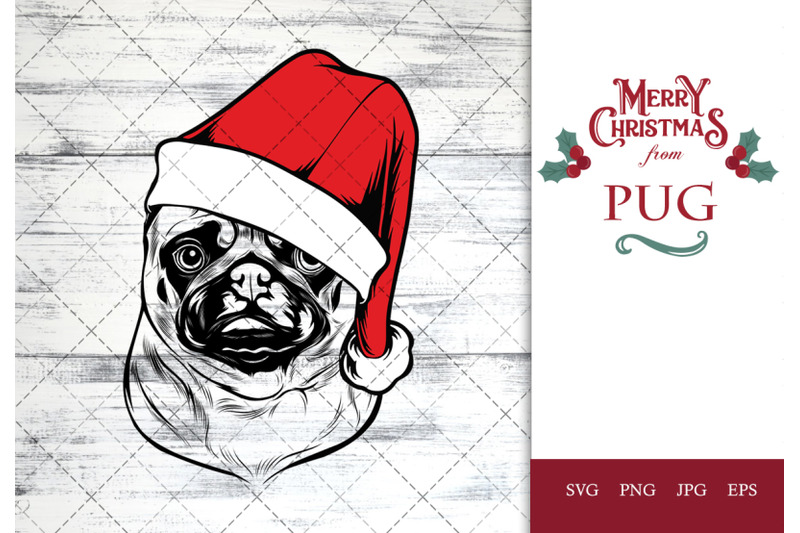 pug-dog-in-santa-hat-for-christmas