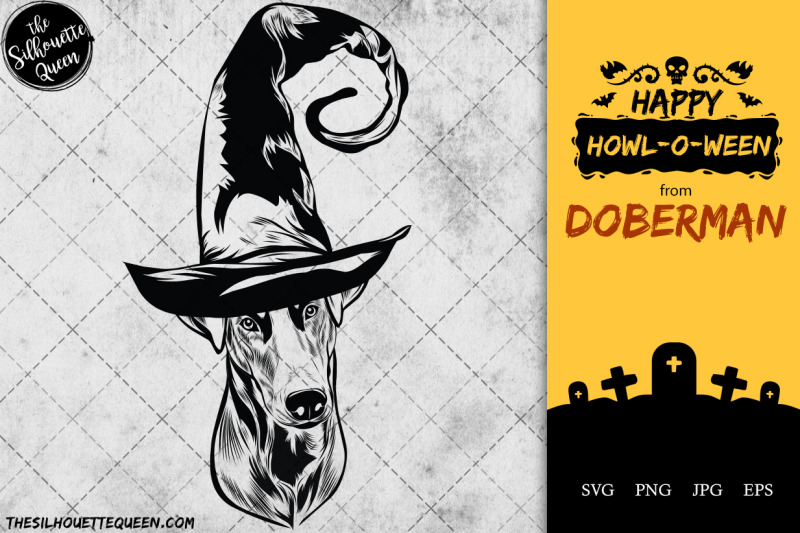 doberman-dog-in-witch-hat-for-halloween