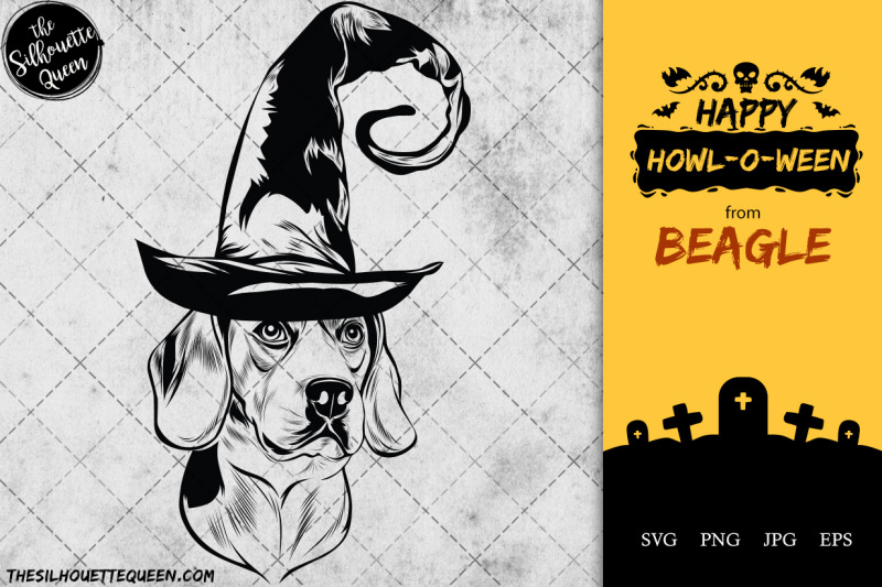 beagle-dog-in-witch-hat-for-halloween