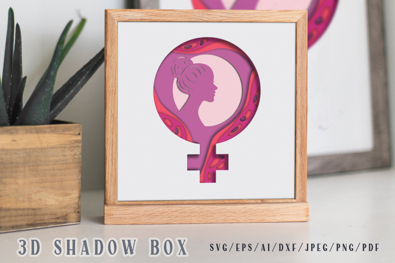 womens-day-3d-shadow-box-layered-papercut-cutting-files