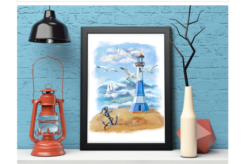 nautical-lighthouse-marine-watercolor-set-ocean-watercolor-clipart