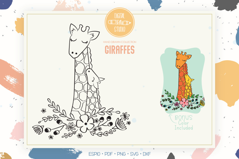 hand-drawn-giraffes-mom-amp-baby-animal-nursery-mothers-love