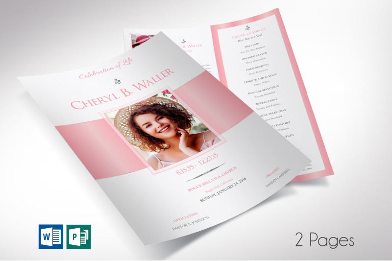 white-pink-single-sheet-funeral-program