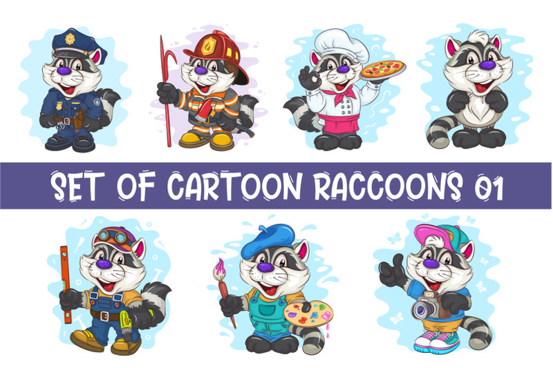 set-of-cartoon-raccoons-01-t-shirt