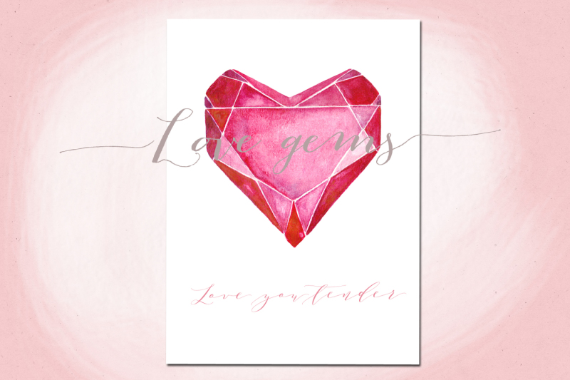 love-hearts-gems-watercolor-clipart