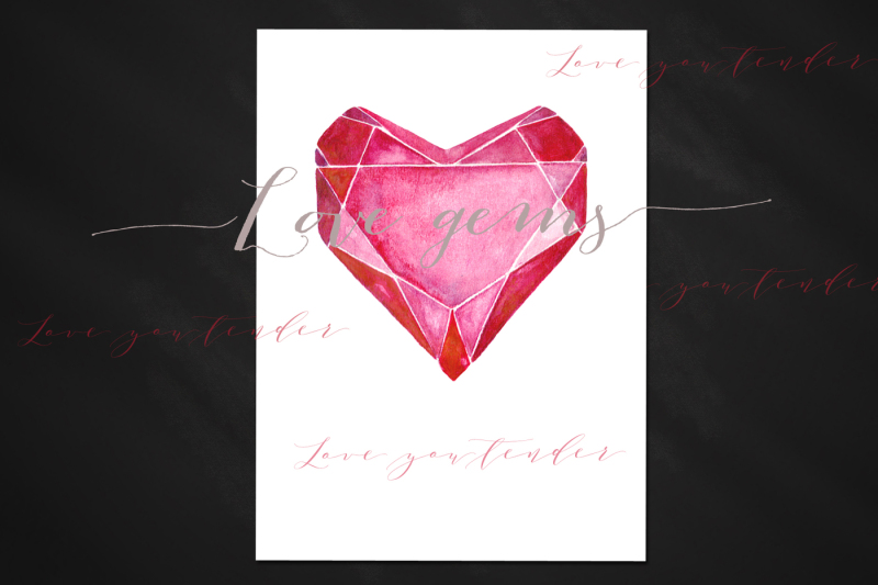 love-hearts-gems-watercolor-clipart