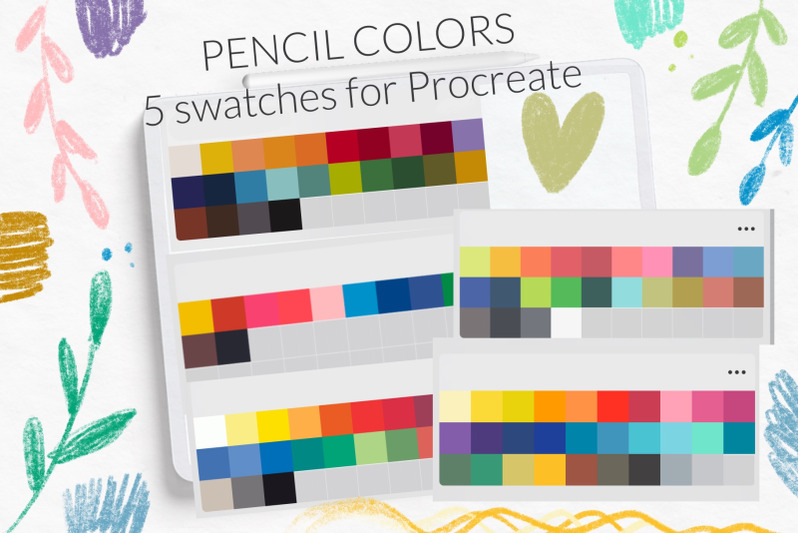 pencils-color-swatches-classical-procreate-color-palette
