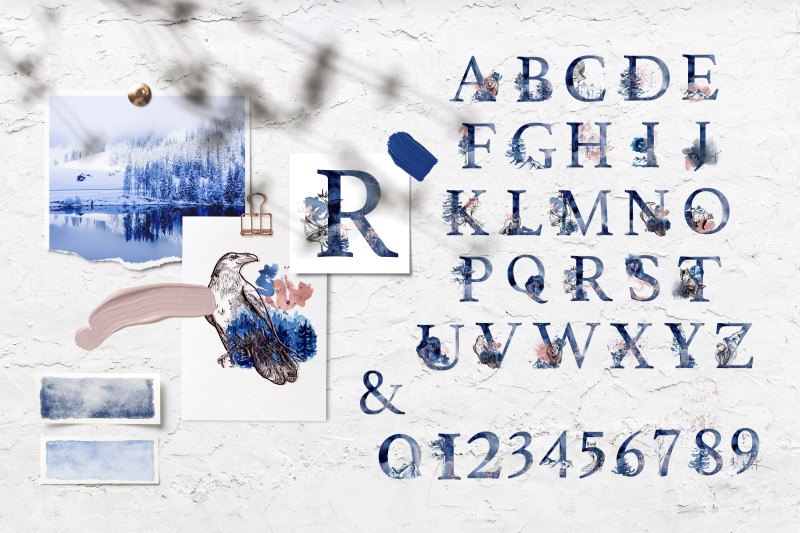 wild-nature-alphabet-monogram-clipart-animal-letters-png-set