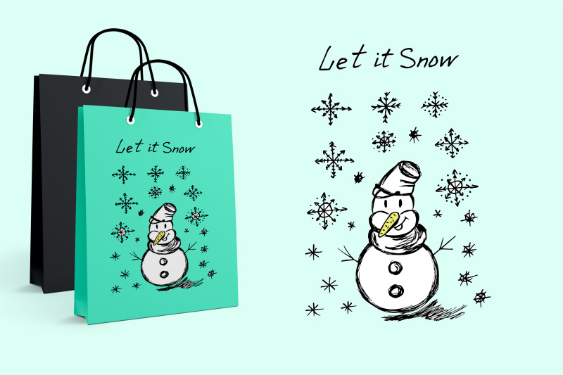 snowman-it-039-s-snowing-snowflakes-winter-illustration