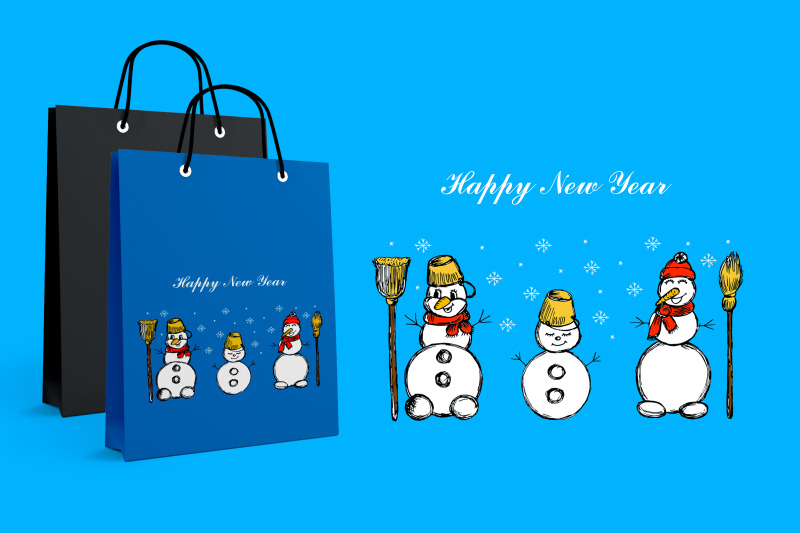 three-snowmen-snowflakes-winter-illustration