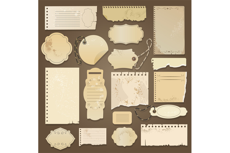 Scrapbooking ripped old papers By vectortatu | TheHungryJPEG