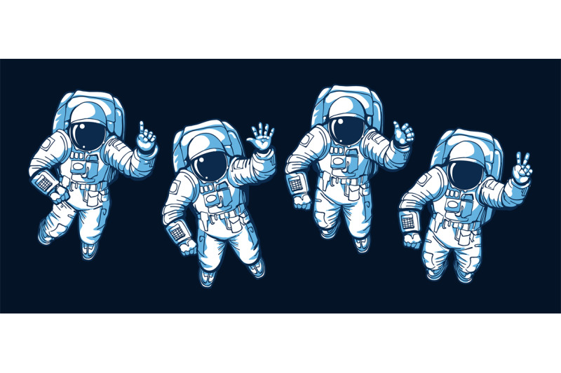 astronaut-ok-hello-victory-signs