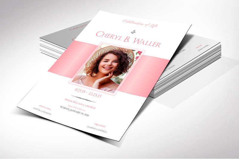 white-pink-single-sheet-funeral-program