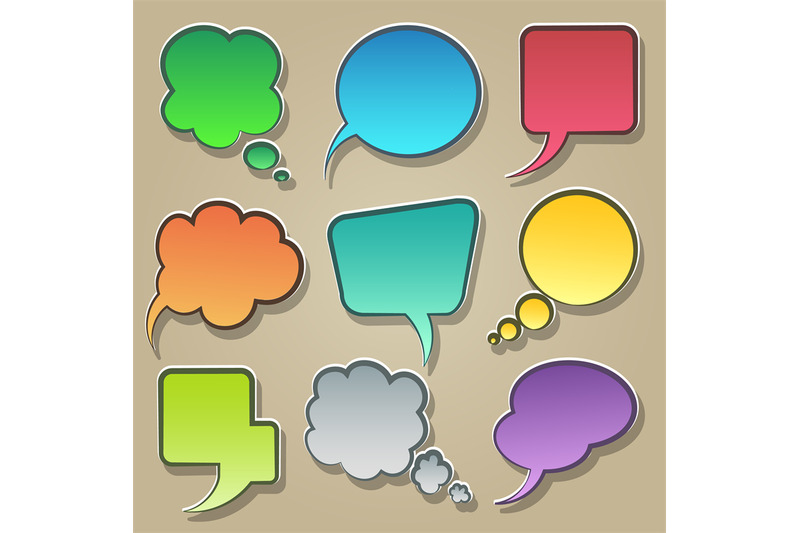 colorful-speech-bubble-icons-set