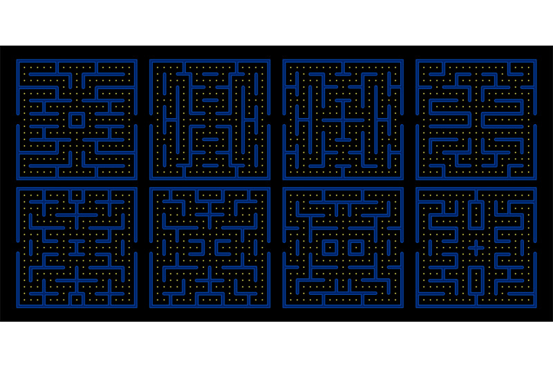 pac-man-game-maze-set