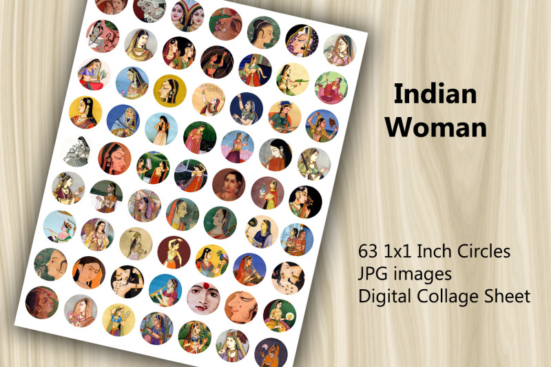 digital-collage-sheet-indian-woman