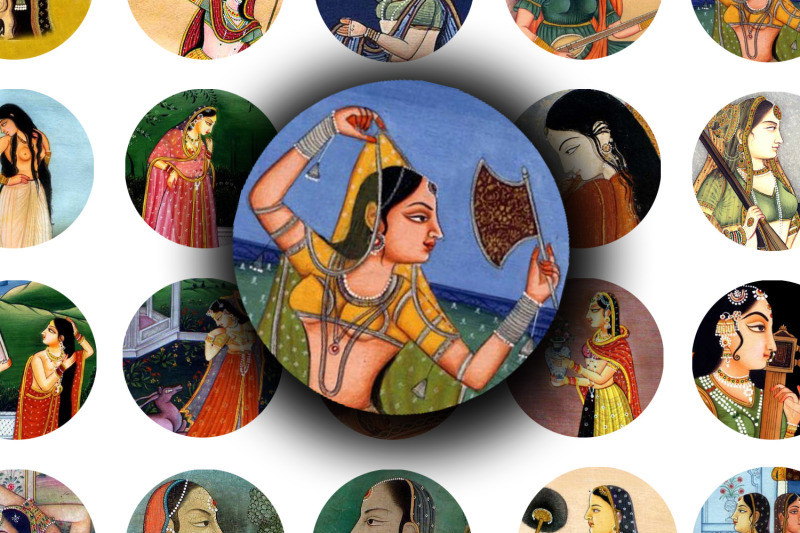 digital-collage-sheet-indian-woman