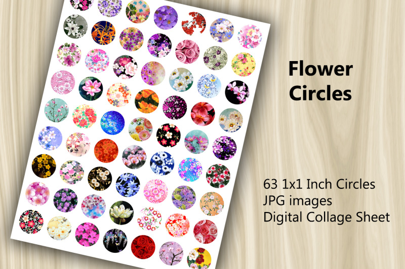 digital-collage-sheet-flower-circles