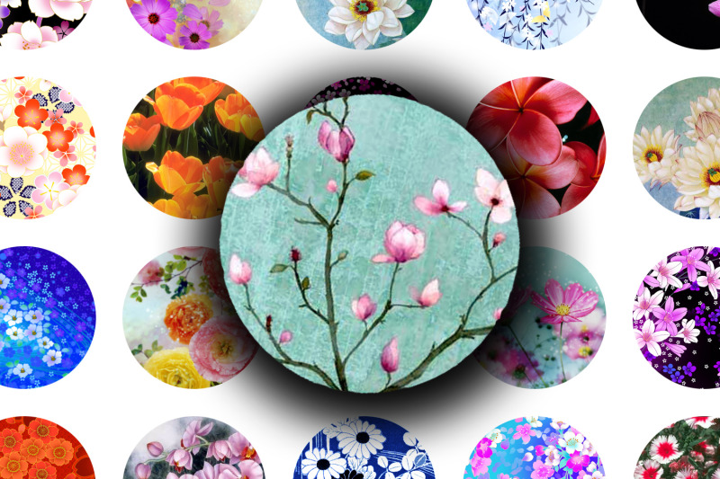 digital-collage-sheet-flower-circles