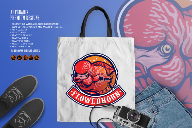 flowerhorn-fish-esport-logo-mascot