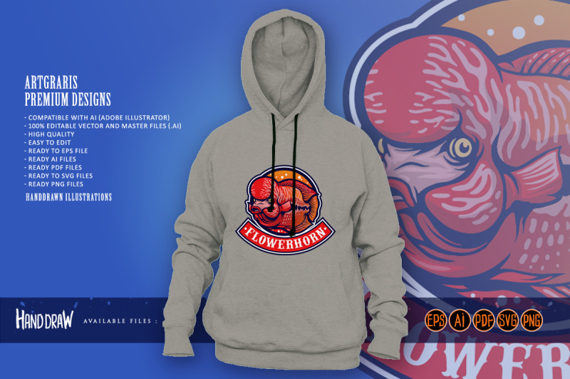 flowerhorn-fish-esport-logo-mascot