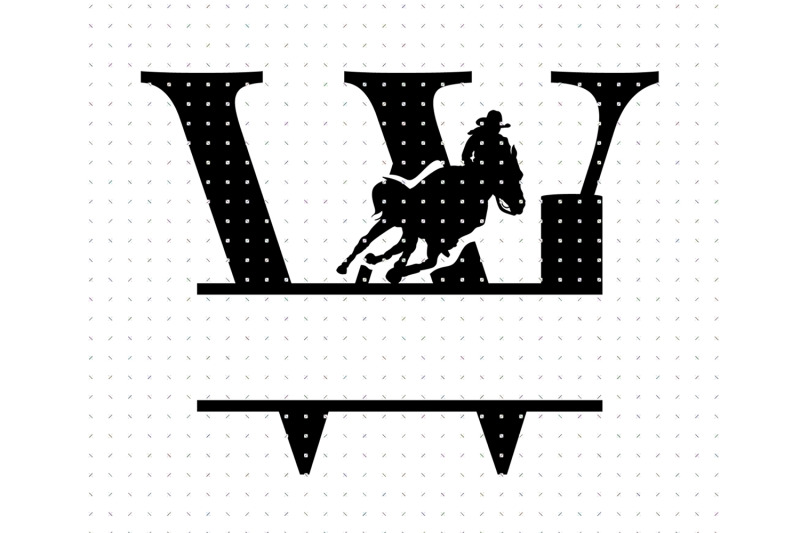 rodeo-barrel-racer-split-frame-initials-svg