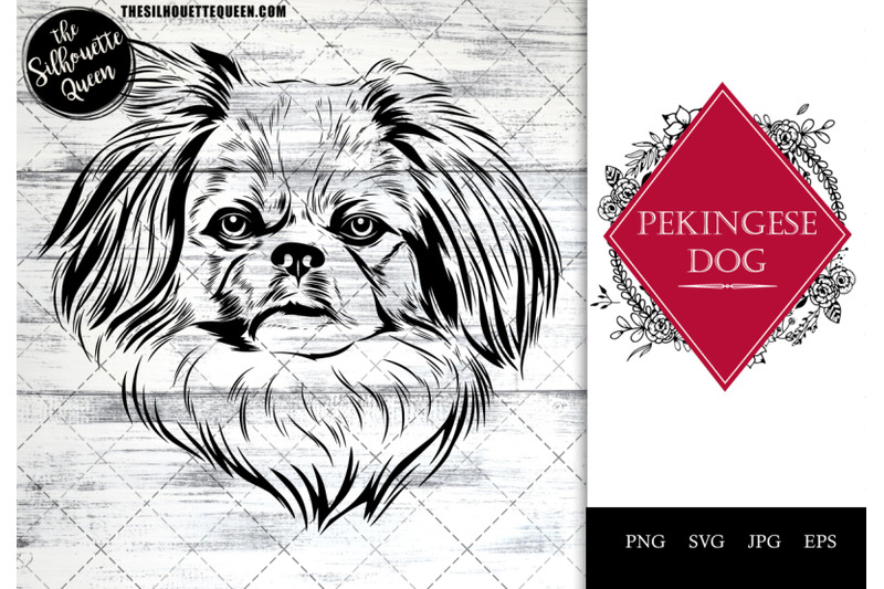 pekingese-dog-funny-head-vector