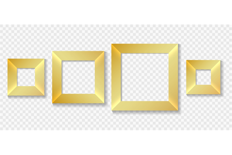 square-golden-frames-set