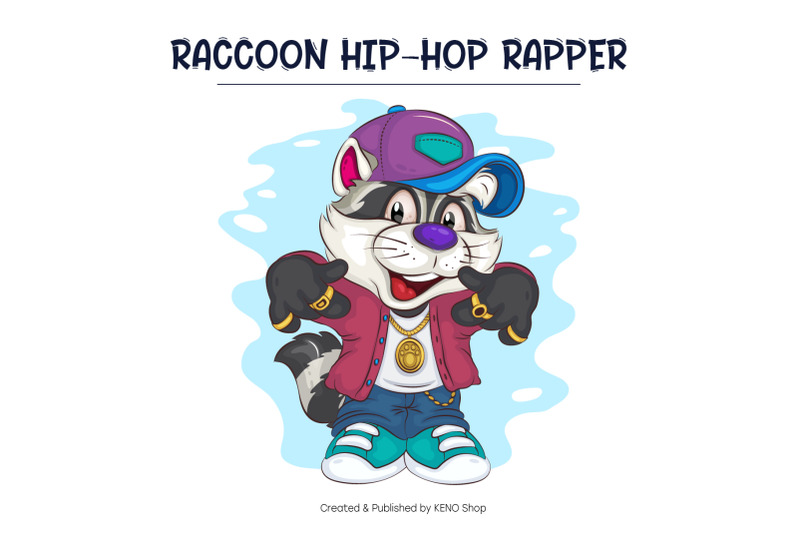 cartoon-raccoon-hip-hop-rapper-t-shirt-png-svg