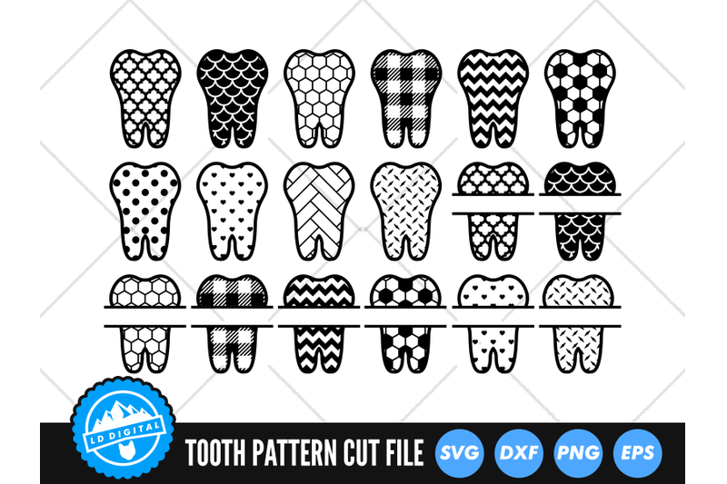 tooth-monogram-bundle-svg-tooth-svg-cut-file-tooth-pattern-svg