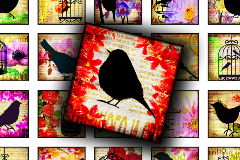 digital-collage-sheet-bird-and-birdcage