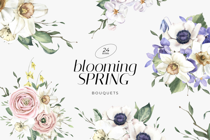 blooming-spring-watercolor-bouquets