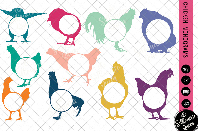 chicken-svg-monogram-circle-frames